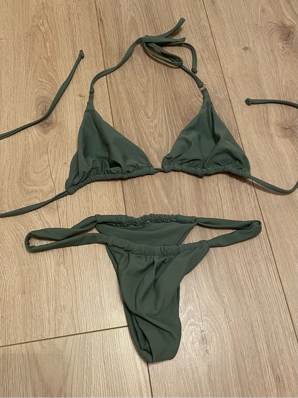 5 Bikini Set Bundle — Green, Floral, Orange Accents - Picture 6 of 9